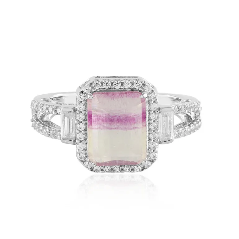 Mehrfarbiger Fluorit-Silberring