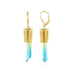 Mehrfarbiger Quarz-Silberohrringe