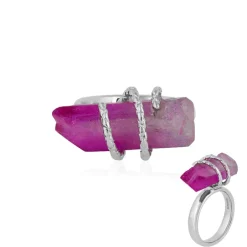 Mehrfarbiger Quarz-Silberring