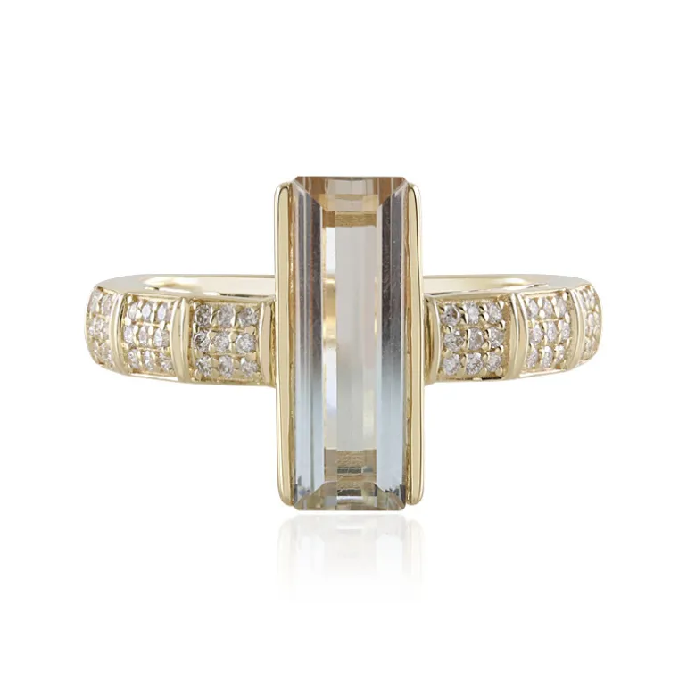 Mehrfarbiger Ukrainischer Topas-Goldring (de Melo)