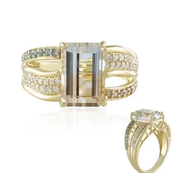 Mehrfarbiger Ukrainischer Topas-Goldring (de Melo)