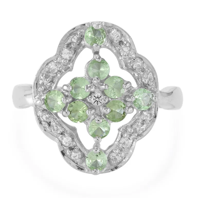 Merelani-Mint-Granat-Silberring