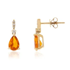 Mexikanischer Feueropal-Goldohrringe (CIRARI)