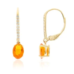 Mexikanischer Feueropal-Goldohrringe (CIRARI)