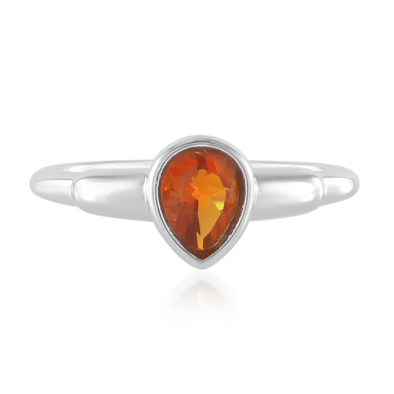 Mexikanischer Feueropal-Silberring