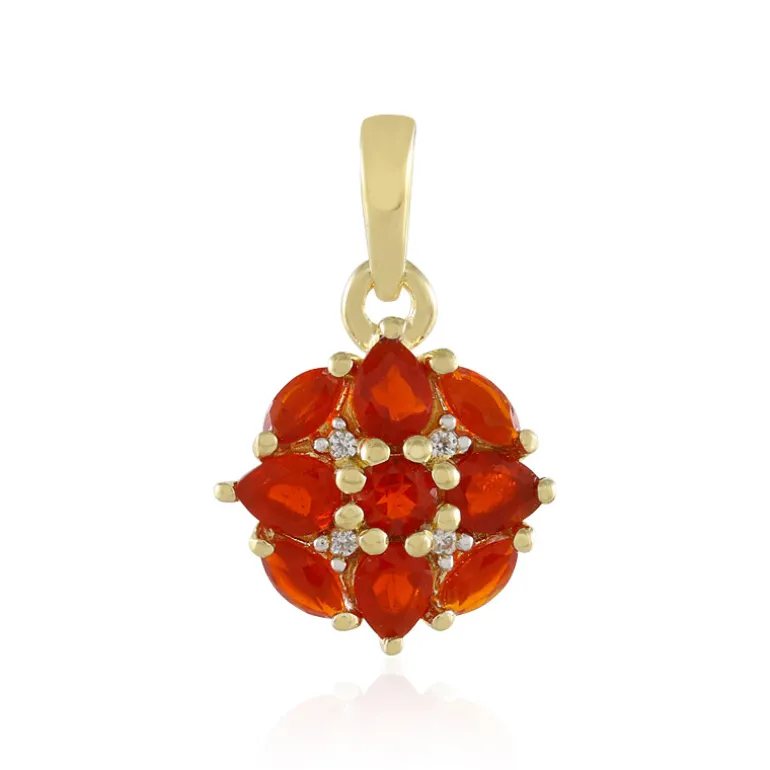 Mexikanischer Feueropal-Silberanhänger