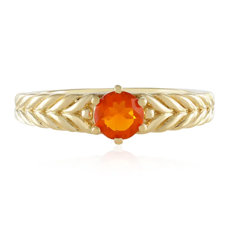 Mexikanischer Feueropal-Silberring