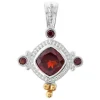 Mosambik-Granat-Silberanhänger mit Gold (Granulieren)
