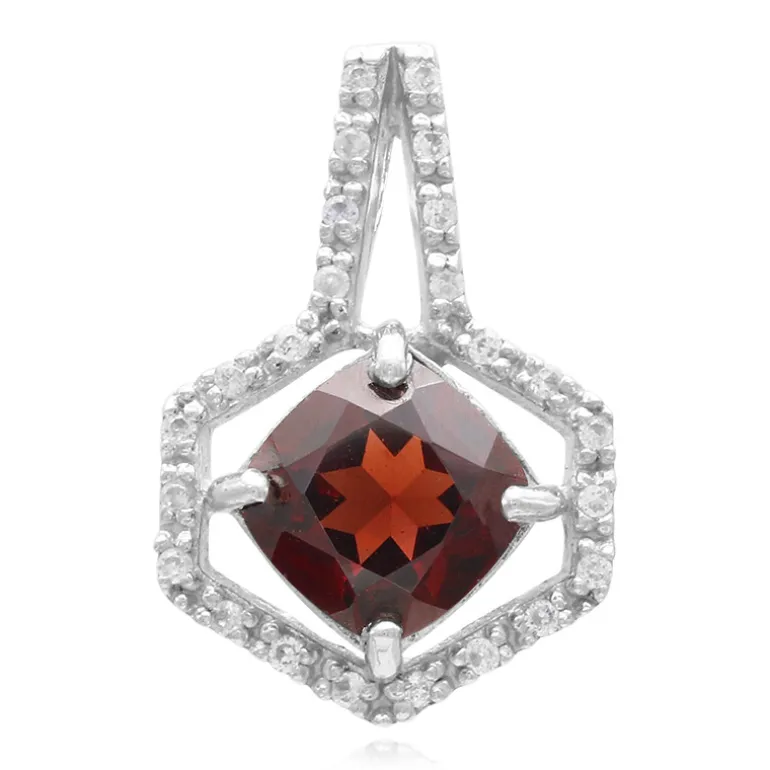 Mosambik-Granat-Silberanhänger
