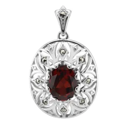Mosambik-Granat-Silberanhänger (Annette classic)