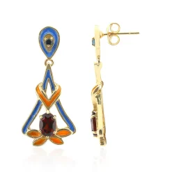 Mosambik-Granat-Silberohrringe