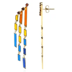 Mosambik-Granat-Silberohrringe