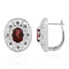 Mosambik-Granat-Silberohrringe (Annette classic)