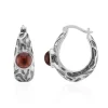 Mosambik-Granat-Silberohrringe (Remy Rotenier)