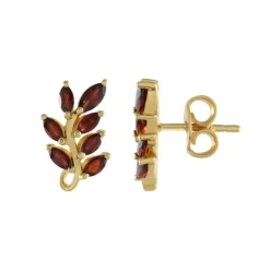 Mosambik-Granat-Silberohrringe