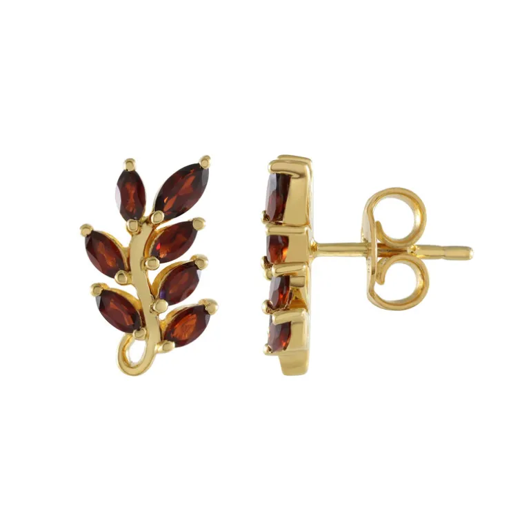 Mosambik-Granat-Silberohrringe