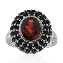 Mosambik-Granat-Silberring