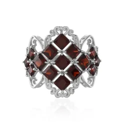 Mosambik-Granat-Silberring