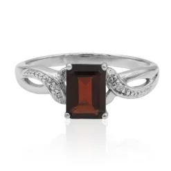 Mosambik-Granat-Silberring