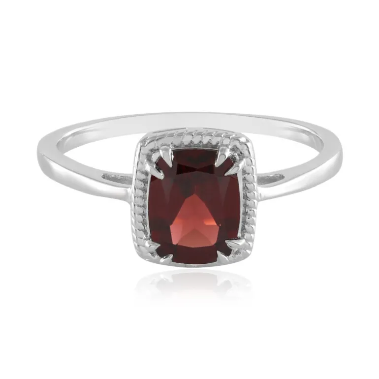 Mosambik-Granat-Silberring