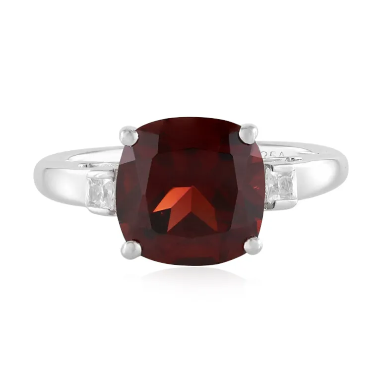 Mosambik-Granat-Silberring