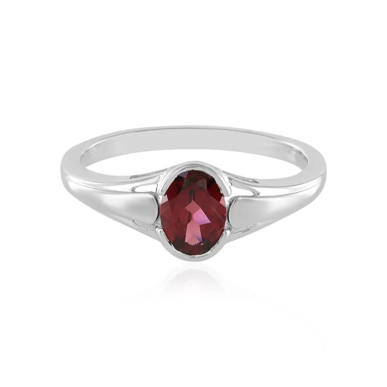 Mosambik-Granat-Silberring