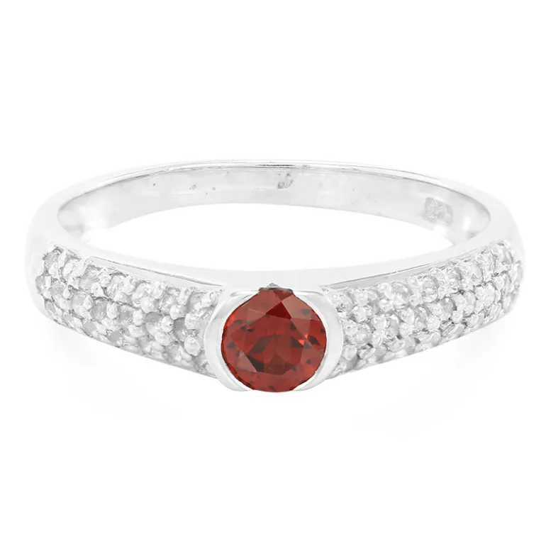 Mosambik-Granat-Silberring