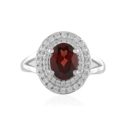 Mosambik-Granat-Silberring