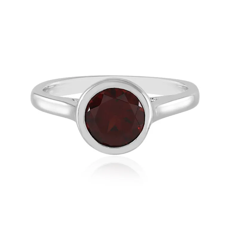 Mosambik-Granat-Silberring