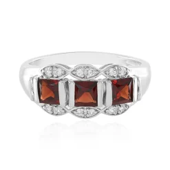 Mosambik-Granat-Silberring