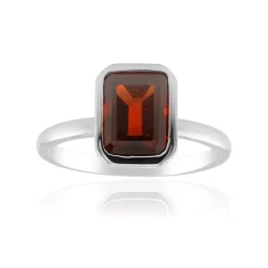 Mosambik-Granat-Silberring