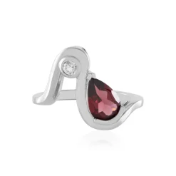 Mosambik-Granat-Silberring