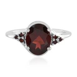 Mosambik-Granat-Silberring