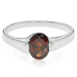 Mosambik-Granat-Silberring