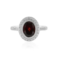 Mosambik-Granat-Silberring