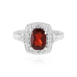 Mosambik-Granat-Silberring