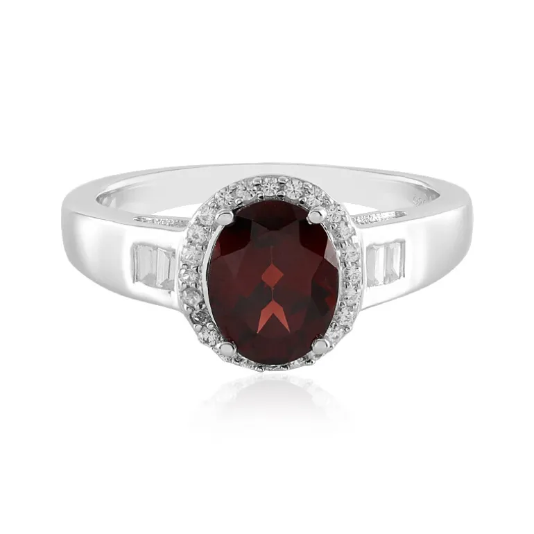 Mosambik-Granat-Silberring