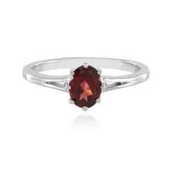 Mosambik-Granat-Silberring