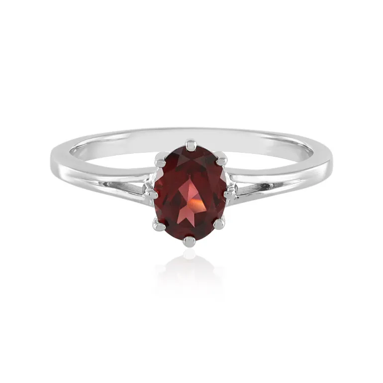Mosambik-Granat-Silberring