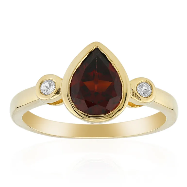 Mosambik-Granat-Silberring