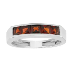 Mosambik-Granat-Silberring