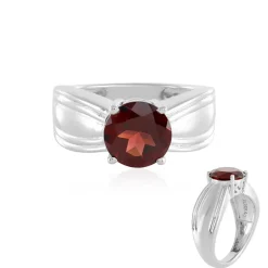 Mosambik-Granat-Silberring