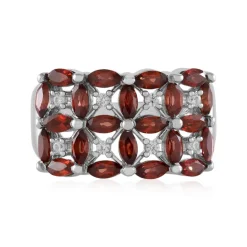 Mosambik-Granat-Silberring