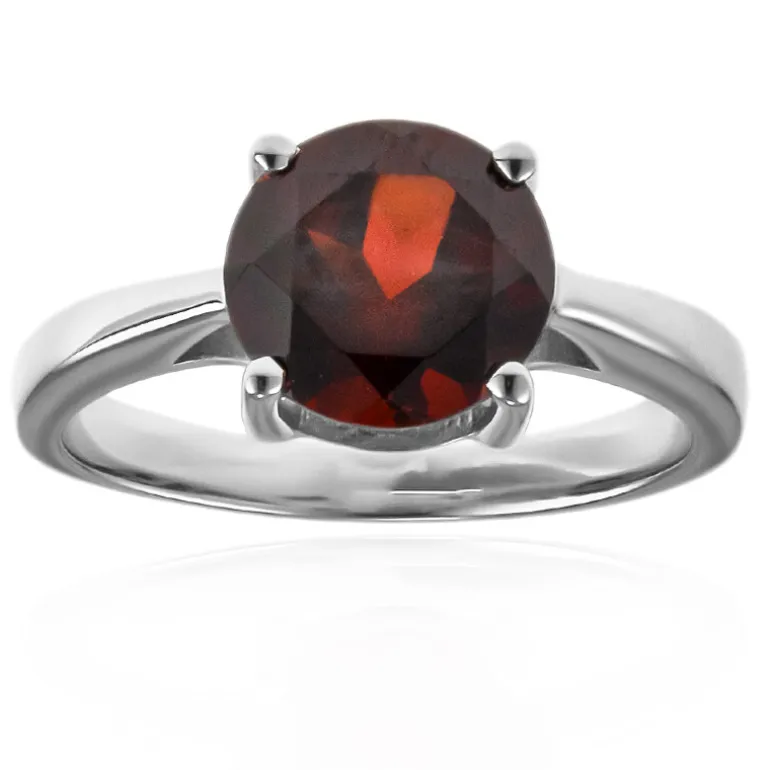 Mosambik-Granat-Silberring