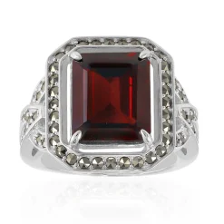 Mosambik-Granat-Silberring (Annette classic)