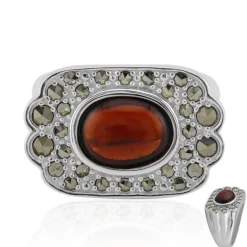 Mosambik-Granat-Silberring (Annette classic)