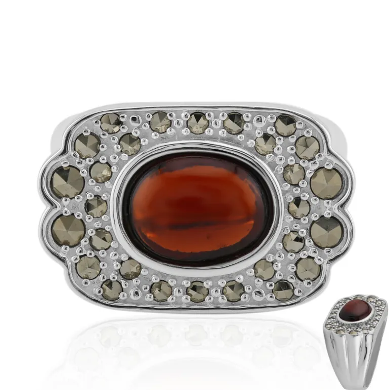 Mosambik-Granat-Silberring (Annette classic)