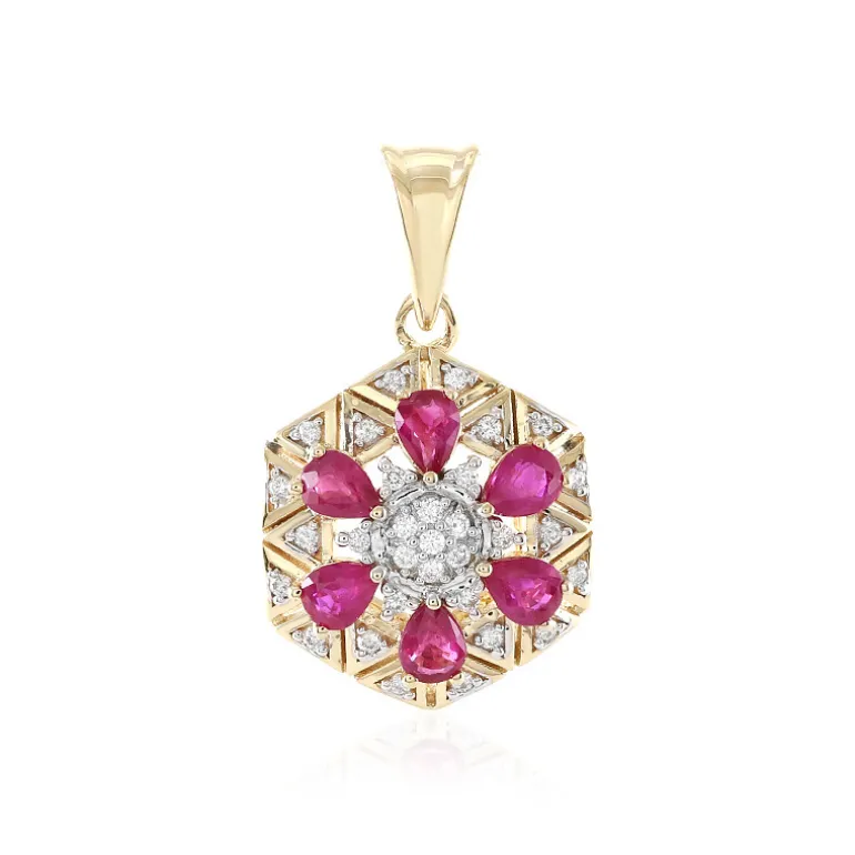 Mosambik-Rubin-Goldanhänger (D'vyere)