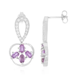 Mosambik-Saphir-Silberohrringe