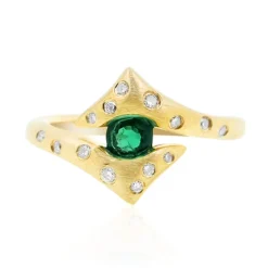 Muzo-Kolumbianischer Smaragd-Goldring (de Melo)